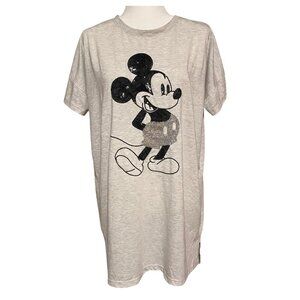Disney Mickey Mouse Sequin Short Sleeve Night Shirt Size Medium 8/10